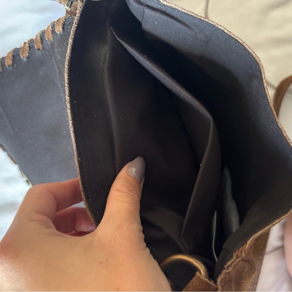 World Market Dark Brown Suede Crossbody Bag - Picture 7 of 7